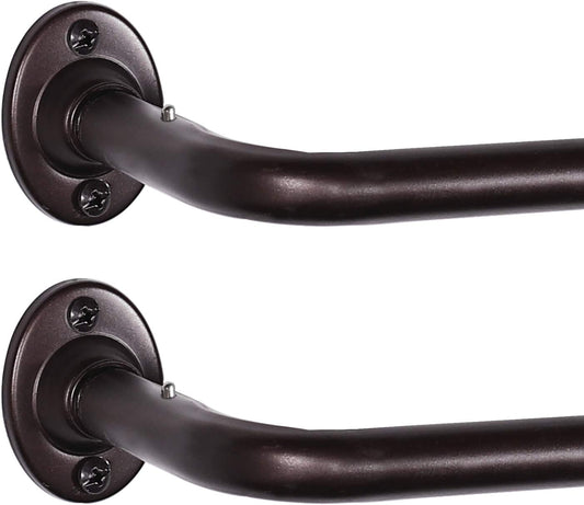 2 Pack Wrap around Curtain Rods Bronze Curtain Rods for Windows 28 to 48 Inch Room Darkening Wrap Curtain Rods Blackout Adjustable Curtain Rod, 5/8 Inch Diameter, 28-48 Inch, Bronze, 2 Pack